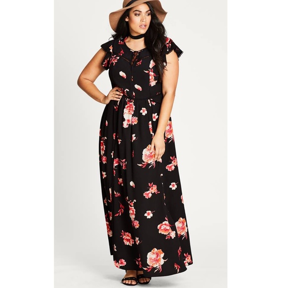 city chic floral maxi dress